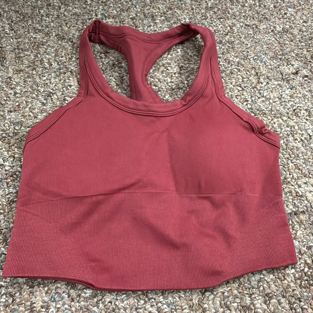 Rust Red Racerback Sports Bra